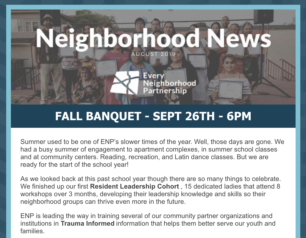 August 2019 Newsletter